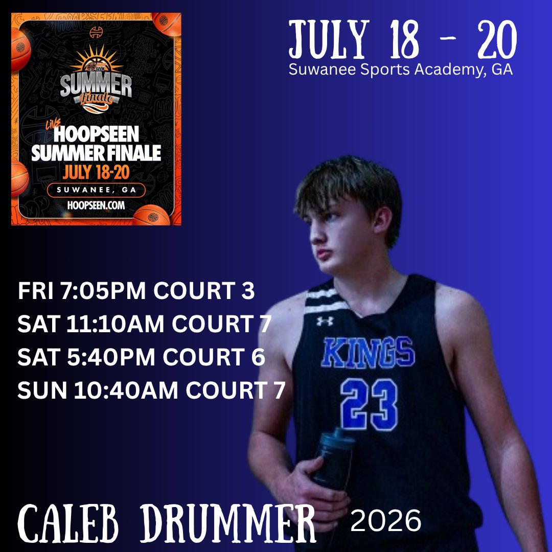 Caleb Drummer (@calebjdrummer) on Twitter photo NCAA LIVE July 18-20
Reach Higher Kings will be ending their season at HOOPSEEN SUMMER FINALE
<a href="/hoopseen/">HoopSeen</a> <a href="/RH_Kings/">Reach Higher Hoops</a> <a href="/TMarkwith14/">Trent Markwith</a> <a href="/OTRHoops/">On the Radar Hoops Events</a> <a href="/Relentless_Hoop/">Relentless Hoops</a> <a href="/swish_scout/">SWISH SCOUTING</a> <a href="/KevinMoses38/">Kevin Moses LLC</a> <a href="/LCpanthersRUN/">Coach K. Wallace</a> <a href="/HCBubbaSmith/">Ryan Bubba Smith</a> <a href="/CoachRichter_/">Matthew Richter</a> NCAA LIVE July 18-20
Reach Higher Kings will be ending their season at HOOPSEEN SUMMER FINALE
<a href="/hoopseen/">HoopSeen</a> <a href="/RH_Kings/">Reach Higher Hoops</a> <a href="/TMarkwith14/">Trent Markwith</a> <a href="/OTRHoops/">On the Radar Hoops Events</a> <a href="/Relentless_Hoop/">Relentless Hoops</a> <a href="/swish_scout/">SWISH SCOUTING</a> <a href="/KevinMoses38/">Kevin Moses LLC</a> <a href="/LCpanthersRUN/">Coach K. Wallace</a> <a href="/HCBubbaSmith/">Ryan Bubba Smith</a> <a href="/CoachRichter_/">Matthew Richter</a>