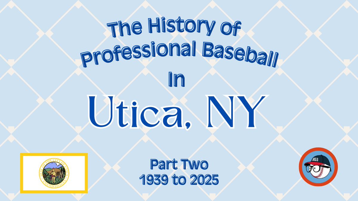 MinorLeagueNerd's tweet image. Hey, my fellow Minor League Nerds. Part two of our look at the history of professional baseball in Utica, NY is now available on YouTube and all podcast platforms.