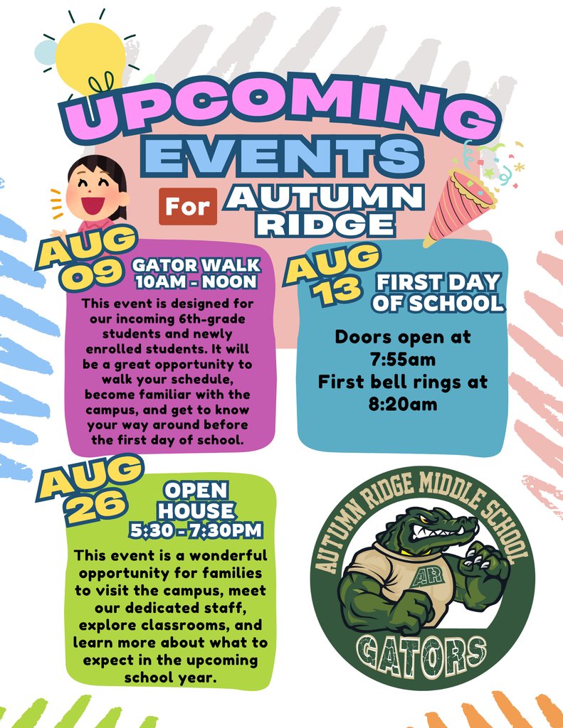 Attention Gator parents and scholars! Be sure to check out the flyers below for important upcoming events to kick off the new school year strong!