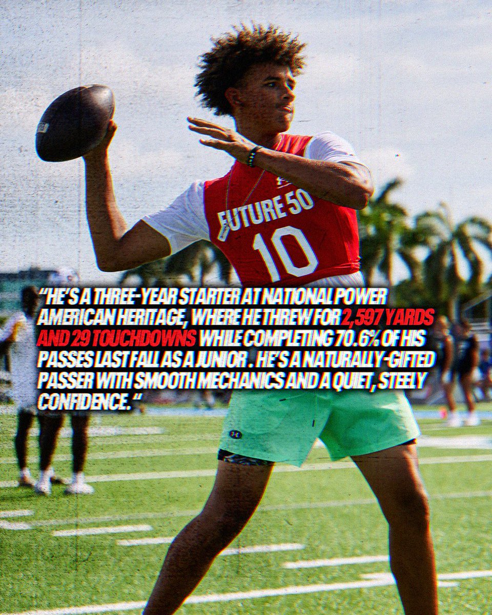 TheUCReport's tweet image. Dia Bell is the top-ranked QB in our Top 25 prospects regardless of class 🎯 @DiaBell3QB1
The 5-star Texas commit is poised, accurate, and a consistent winner. Elite 11 champ and always shows up to compete. Bright future ahead.
Read more: espn.com/college-footba…