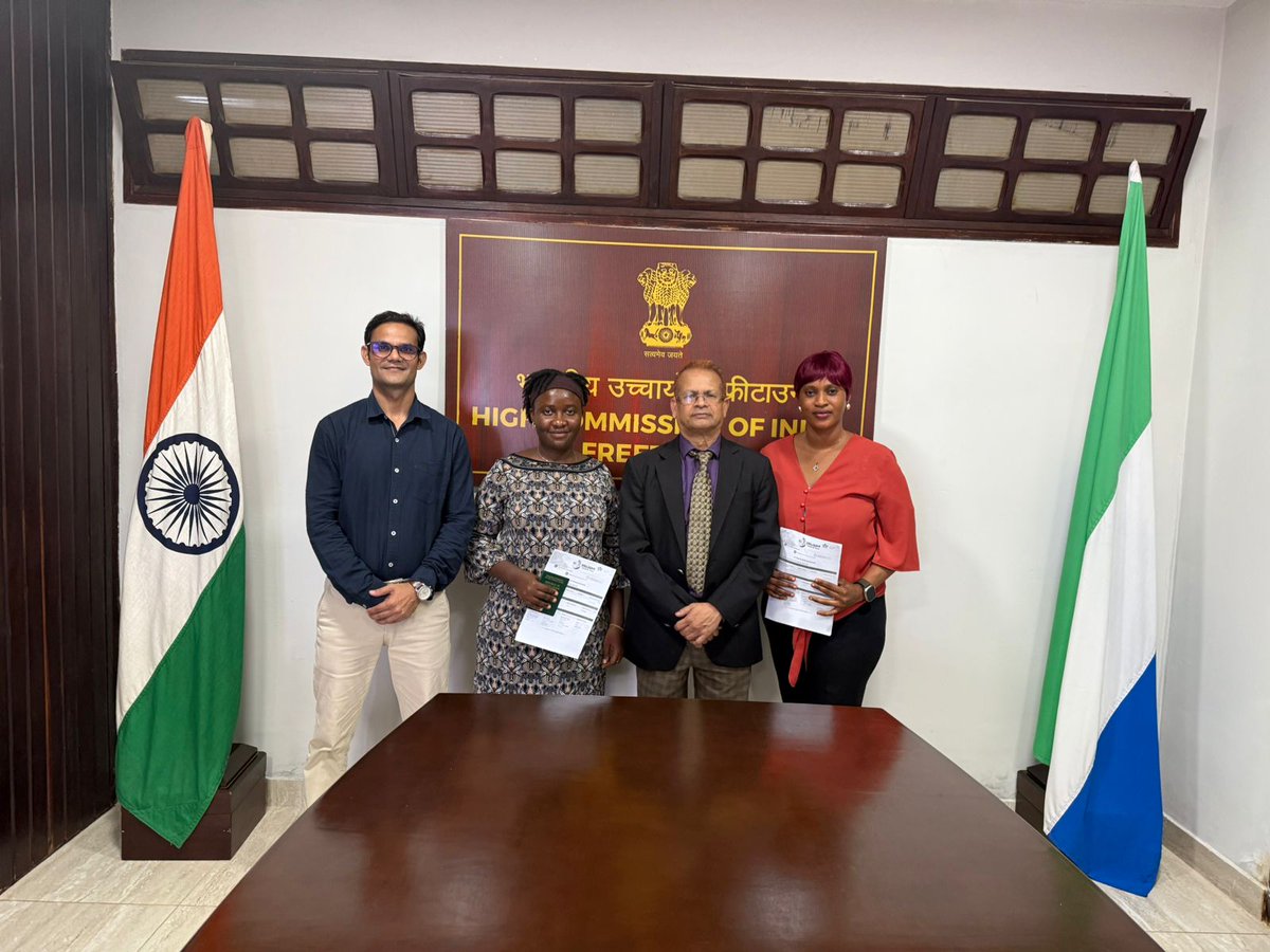India in Sierra Leone (@freetownhci) on Twitter photo Ms. Eunice Kamara and Mrs. Memumatu B.Jalloh from the M/o Trade and Industry are scheduled to attend a course “Small Business Planning and Promotion Trainers Promoters Programme” at NIESBUD, NOIDA scheduled from 23 July under ITEC of GoI. <a href="/ITECnetwork/">ITEC</a> <a href="/MEAIndia/">Randhir Jaiswal</a> <a href="/IndianDiplomacy/">Indian Diplomacy</a> Ms. Eunice Kamara and Mrs. Memumatu B.Jalloh from the M/o Trade and Industry are scheduled to attend a course “Small Business Planning and Promotion Trainers Promoters Programme” at NIESBUD, NOIDA scheduled from 23 July under ITEC of GoI. <a href="/ITECnetwork/">ITEC</a> <a href="/MEAIndia/">Randhir Jaiswal</a> <a href="/IndianDiplomacy/">Indian Diplomacy</a>