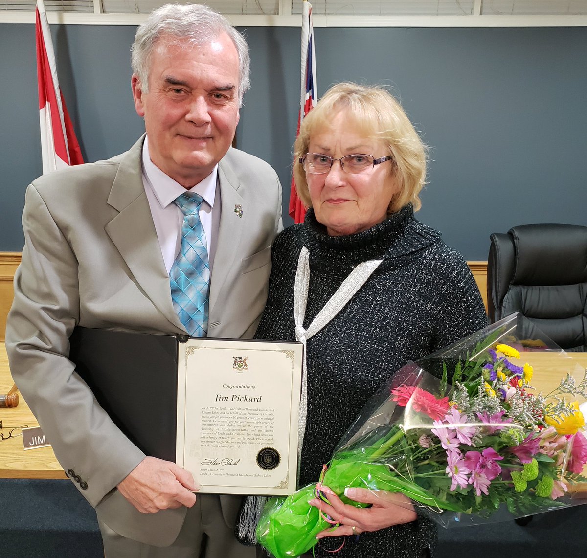 SteveClarkPC's tweet image. Deanna and I extend our deepest condolences to the family, friends, and wider community who are mourning the loss of Jim Pickard.
Jim cared incredibly deeply for his community and gave so much of himself to its betterment, including as Councillor and Mayor with the Township of…