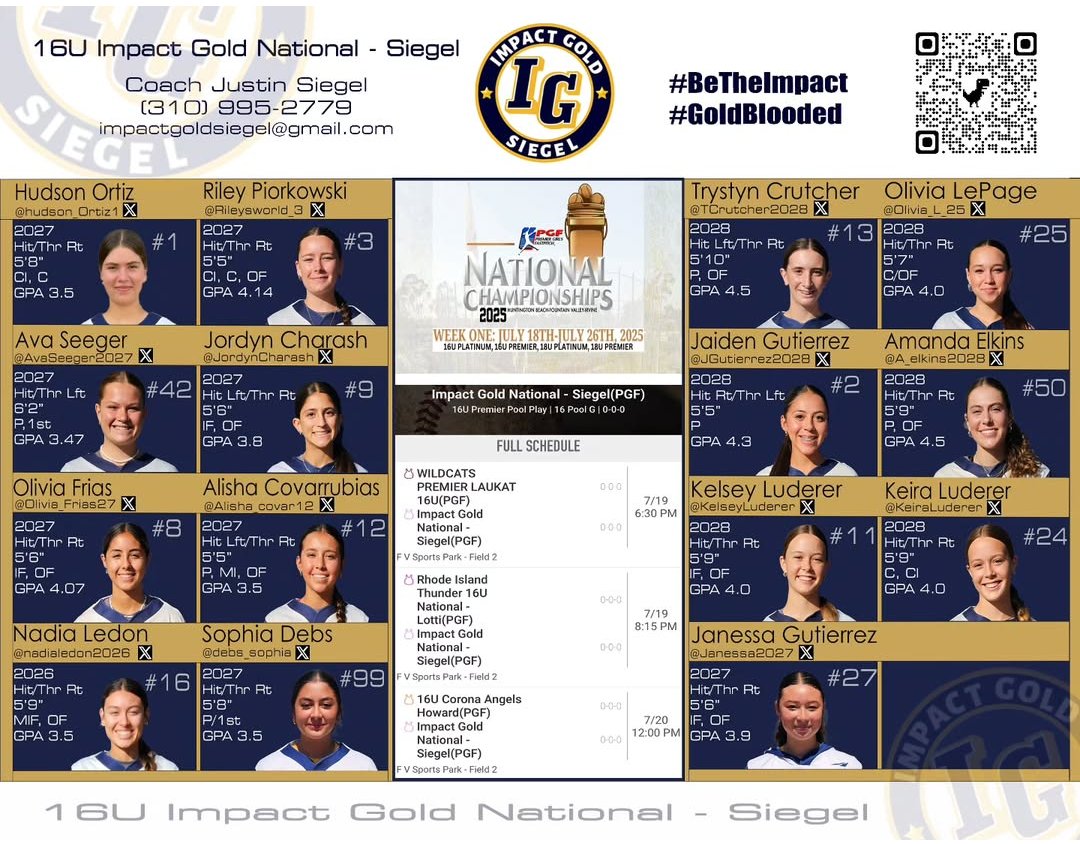 Trystyn Crutcher (@tcrutcher2028) on Twitter photo PGF NATIONALS 2025! Can't wait to compete with these girls!
<a href="/VTechSBcoach/">Pete</a> <a href="/michaellew10/">Mike Lewis</a> <a href="/GraceBaalman/">Grace Baalman</a> <a href="/UKCoachHimes/">Kristine Himes</a> <a href="/UKCoachLawson/">Rachel Lawson</a> <a href="/KatieRepole/">Katie “Crash” Repole</a> <a href="/rittmanjohn/">John Rittman</a> <a href="/kaija_gibson/">Kaija Gibson</a> <a href="/coachwagner_/">Lexi Wagner</a> <a href="/JessicaAllister/">Jessica Allister</a> <a href="/CoachLarissaA/">Larissa Anderson</a> <a href="/CoachJayGwyn/">Assistant Softball Coach, MIZZOU</a> <a href="/ashleyweingartz/">Ashley Weingartz</a> <a href="/JohniganSteve/">Steve Johnigan</a> <a href="/JenWilliamsDSB/">Jen Williams</a> PGF NATIONALS 2025! Can't wait to compete with these girls!
<a href="/VTechSBcoach/">Pete</a> <a href="/michaellew10/">Mike Lewis</a> <a href="/GraceBaalman/">Grace Baalman</a> <a href="/UKCoachHimes/">Kristine Himes</a> <a href="/UKCoachLawson/">Rachel Lawson</a> <a href="/KatieRepole/">Katie “Crash” Repole</a> <a href="/rittmanjohn/">John Rittman</a> <a href="/kaija_gibson/">Kaija Gibson</a> <a href="/coachwagner_/">Lexi Wagner</a> <a href="/JessicaAllister/">Jessica Allister</a> <a href="/CoachLarissaA/">Larissa Anderson</a> <a href="/CoachJayGwyn/">Assistant Softball Coach, MIZZOU</a> <a href="/ashleyweingartz/">Ashley Weingartz</a> <a href="/JohniganSteve/">Steve Johnigan</a> <a href="/JenWilliamsDSB/">Jen Williams</a>