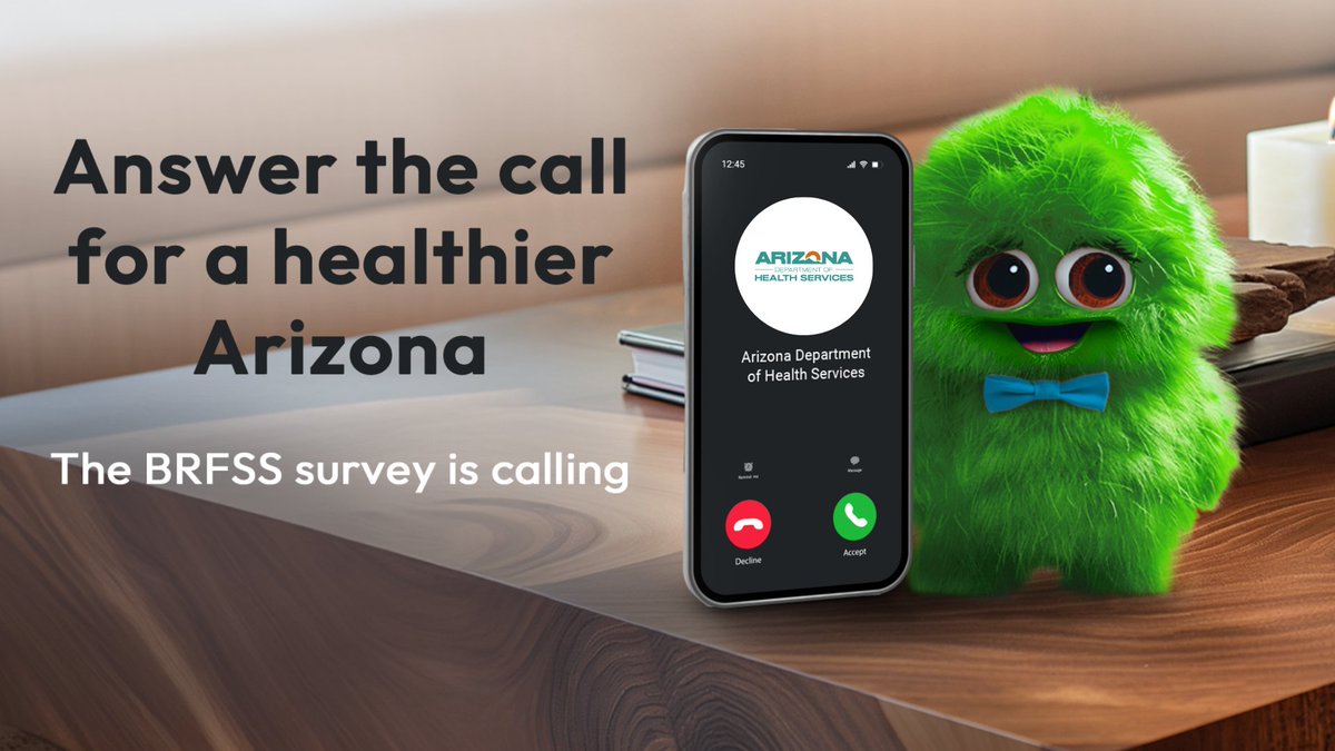 AZDHS's tweet image. Your voice matters! 🗣️

The Arizona #BRFSS is a health survey that collects info on topics like preventive care, chronic conditions, and more. Your participation helps improve health for ALL Arizonans. 🙌