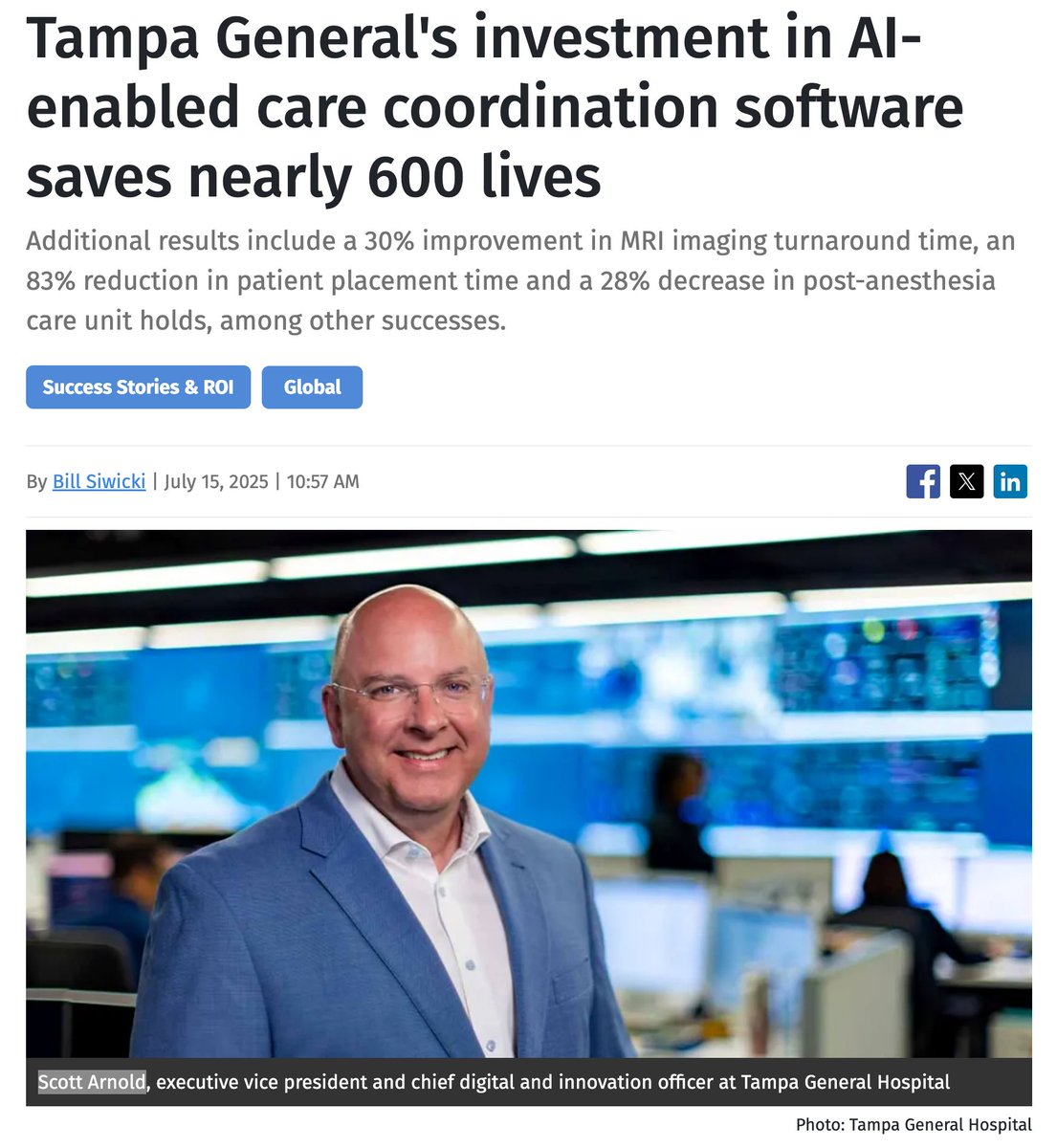 "Most notably, our Sepsis Hub has been instrumental in saving 569 lives as of July 2025"

"That number continues to grow daily, and we are deeply grateful to have technology in place that is not only transforming care but also profoundly impacting the lives of patients and their