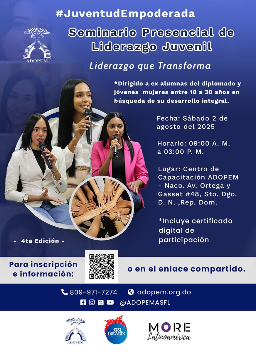 AdopemASFL's tweet photo. Mercedes Canalda de Beras-Goico, Presidenta Ejecutiva de Banco ADOPEM y Directora de ADOPEM ASFL, compartirá su experiencia para motivarte a transformar tu futuro.   🔗 Inscríbete aquí: https://t.co/CAc6FS5mVU https://t.co/oIz2YTi7De