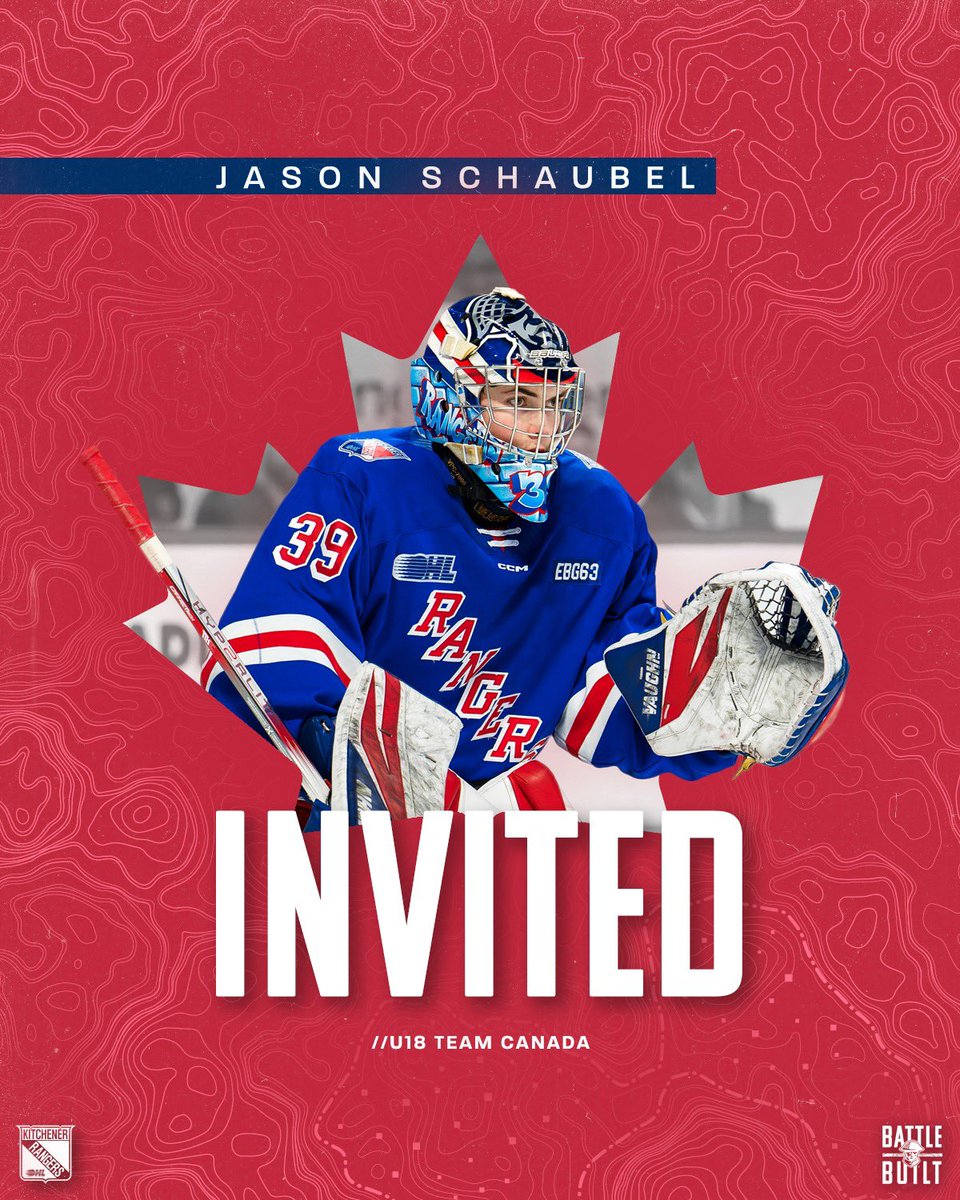 OHLRangers's tweet image. Four Kitchener Rangers are headed to Hockey Canada Camps! 🇨🇦🏕️
Jason Schaubel, Adam Valentini, and Jacob Xu will be attending Canada’s National Men’s Summer U-18 Team Selection Camp
Alex Forrest will be attending Canada’s U-17 Development Camp
#RTown | #BattleBuilt