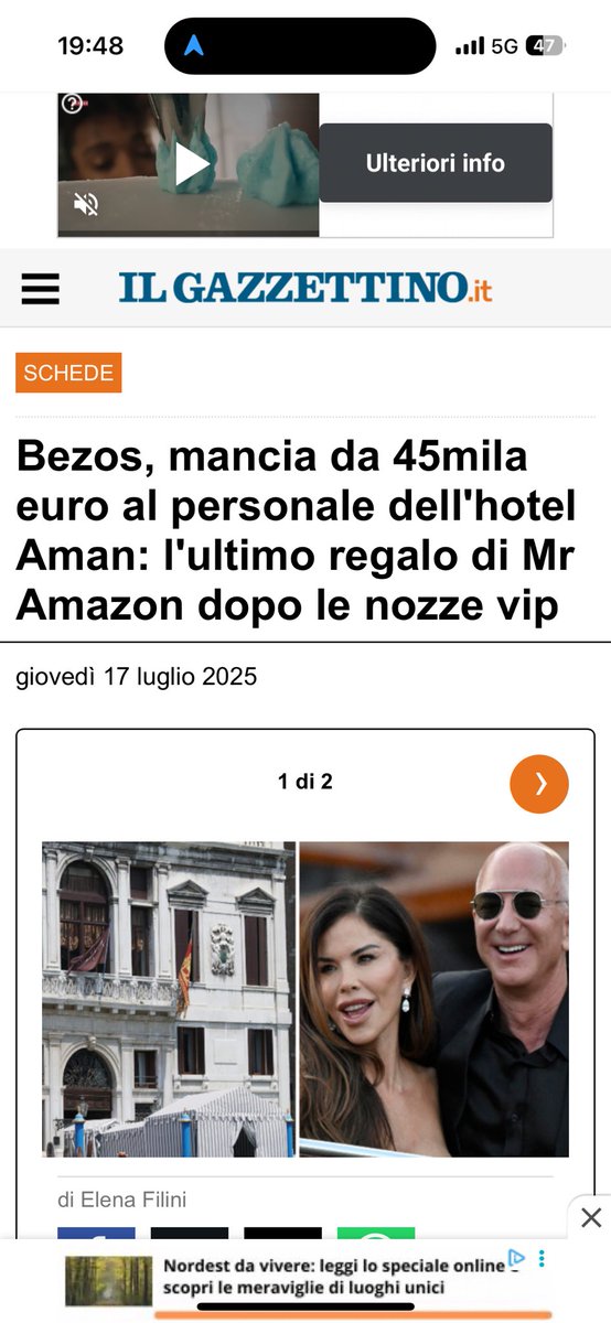 AngeloBonelli1's tweet image. Lo splendido Bezos ! Se tassassimo i super ricchi aumenteremmo gli stipendi a milioni di persone, altro che mance.
Intanto al G7 Trump,Meloni e company hanno detto No alla global minimum tax salvando le big tech USA.
Senza giustizia fiscale non c’è giustizia ambientale e sociale
