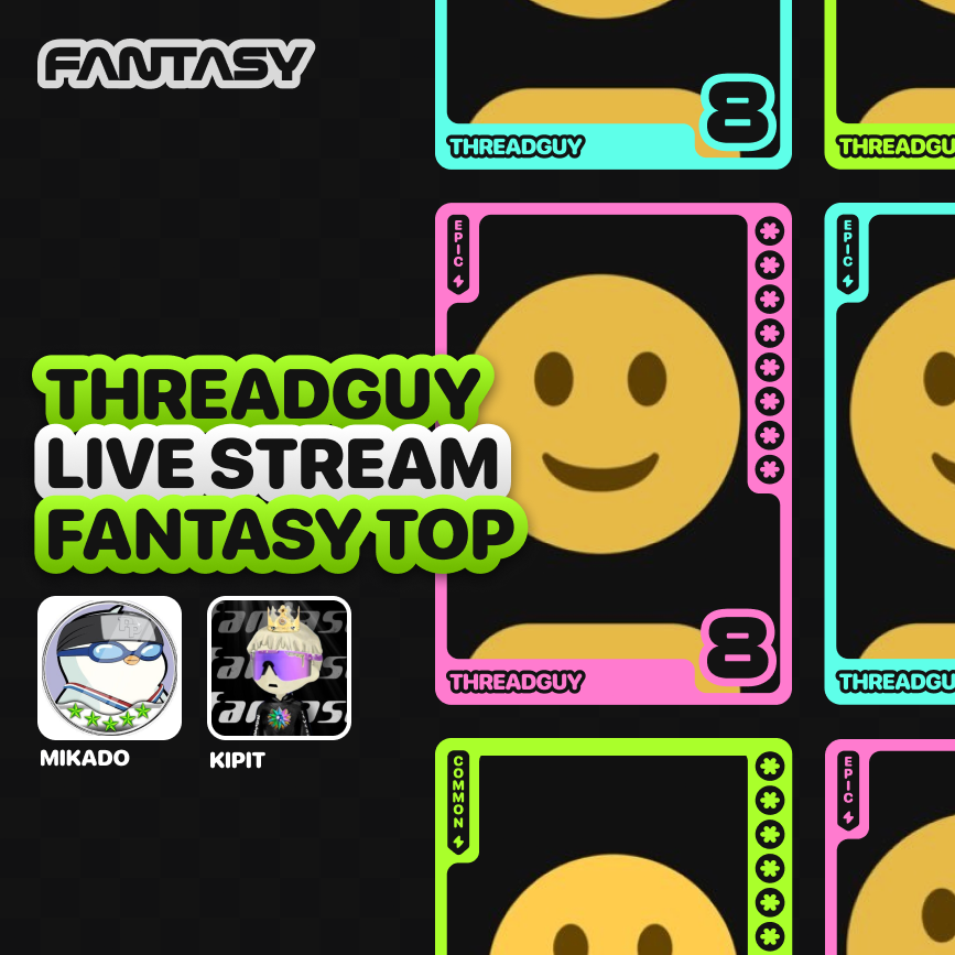 TUNE IN AT 2:30PM PST today with <a href="/notthreadguy/">threadguy</a> 

<a href="/0xMikado/">mikado</a> and <a href="/0xKipit/">kipit | fan/acc</a> will be LIVE on stream to talk about <a href="/fantasy_top_/">fantasy.top</a> and the move to <a href="/base/">Base</a> 🟦