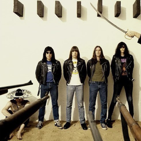 RamonesOfficial's tweet image. Longtime tour manager Monte Melnick joined the guys for the ‘¡Adios Amigos!’ cover shoot, captured by the one and only George DuBose.