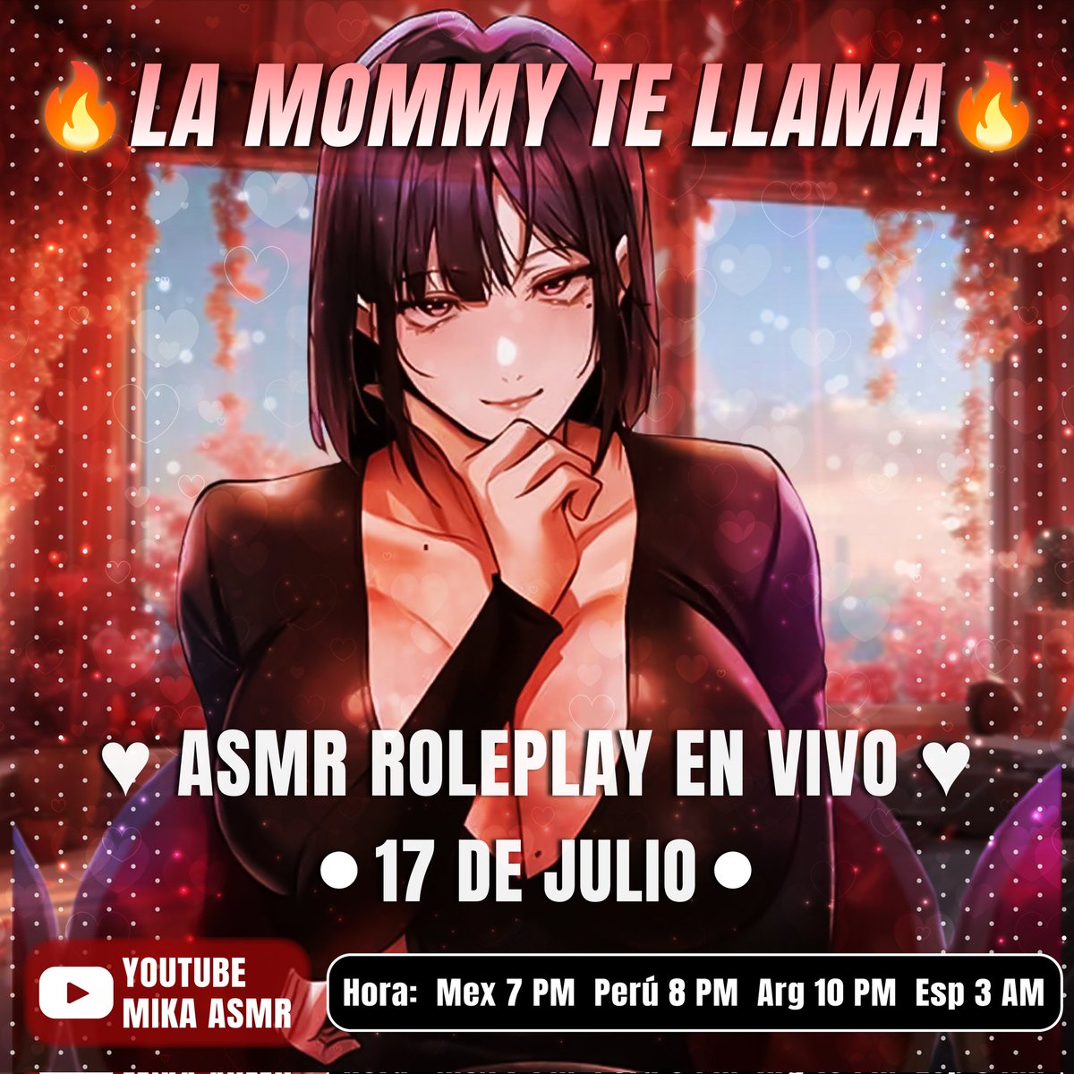 mikaa_smr's tweet photo. 🔥 ¡LA MOMMY TE LLAMA! 🔥
Prepárate para una noche llena de susurros, cariño y roleplay 😈💋
ASMR EN VIVO 💗
📅 17 de Julio

💖 Acompáñame y déjate consentir...
Tu Mommy te espera en directo 😘💫

#Vtuber #VtuberES #MikaAsmr #TwitchStream #ASMRLatino #AnimeVibes #TwitchTV https://t.co/6VgxH3DmGl