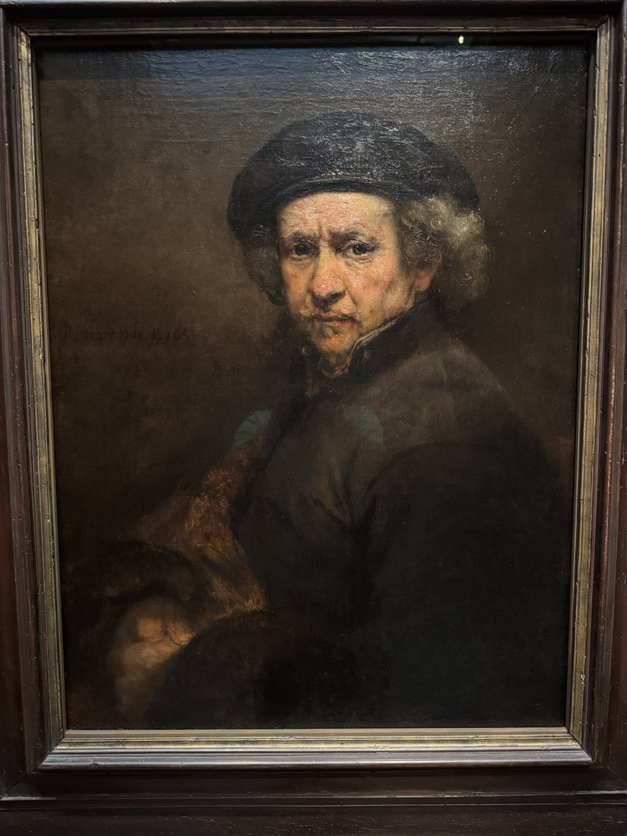 dudleywbrown's tweet image. Compare the progress of great portrait painters of their eras. Bellini (1485), Hans Holbein (1520, he was Henry VIII's royal painter/dating app), and Rembrandt (1659, self portrait).