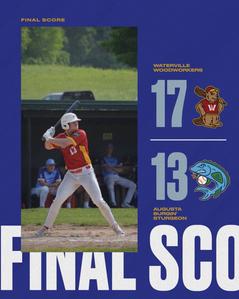 Here's last night's final score between the Woodworkers and Surgin' Sturgeon!

#GNCBL #ThisIsGNCBL #SummerBall