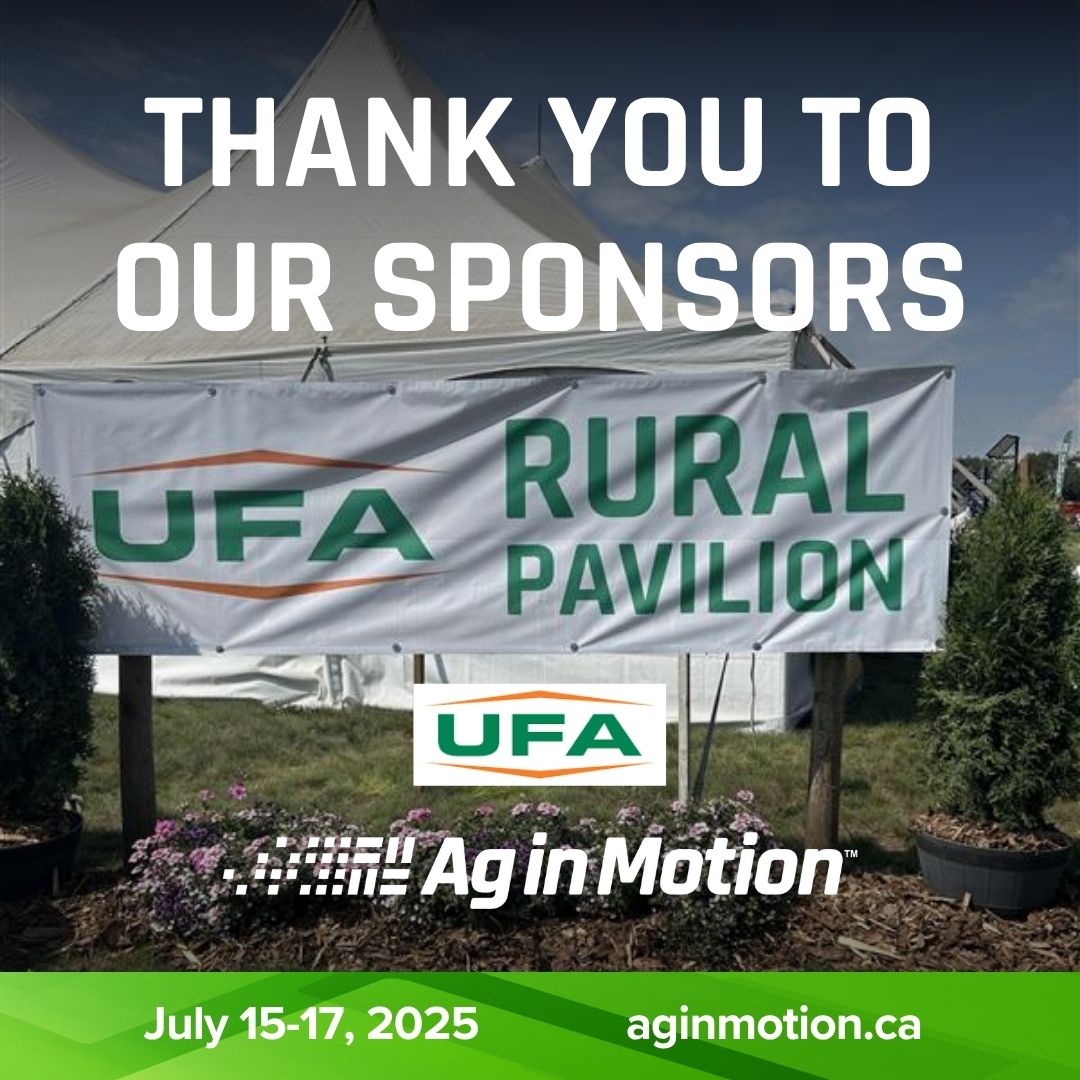 AginMotion's tweet image. Big thanks to our #AIM25 sponsors keeping Day 3 running smooth!
⚙️ @kochincglobal Booth 385
🌾 @ufacooperative UFA Pavilion
🌱 @brettyoungseeds seeds
🚜 @FCCagriculture Ag Pavilion & shuttle
☕ @Scotiabank coffee cart & SBM Pavilion
🪑 @saskrealtors benches
Visit & say hi!