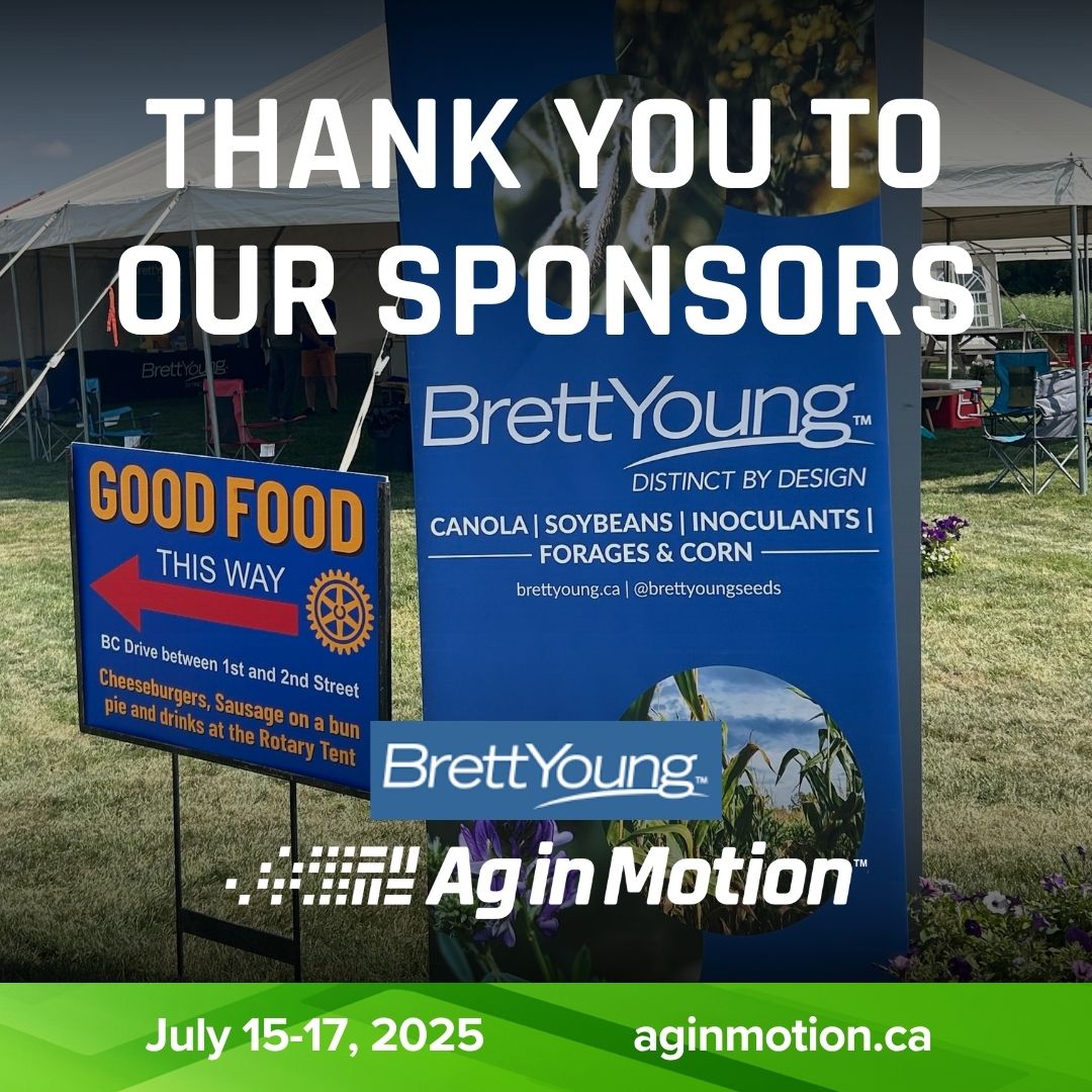 AginMotion's tweet image. Big thanks to our #AIM25 sponsors keeping Day 3 running smooth!
⚙️ @kochincglobal Booth 385
🌾 @ufacooperative UFA Pavilion
🌱 @brettyoungseeds seeds
🚜 @FCCagriculture Ag Pavilion & shuttle
☕ @Scotiabank coffee cart & SBM Pavilion
🪑 @saskrealtors benches
Visit & say hi!