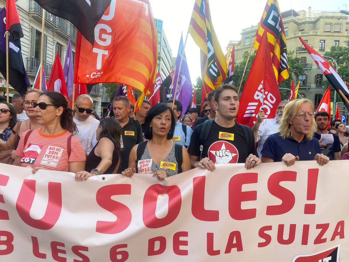 ccoocatalunya's tweet photo. Ser sindicalista no és delicte! Unitat davant la repressió sindical. Estem amb les @6delaSuiza !!! Davant una sentència injusta reclamem l’indult urgent!! https://t.co/3EptgzM2RT