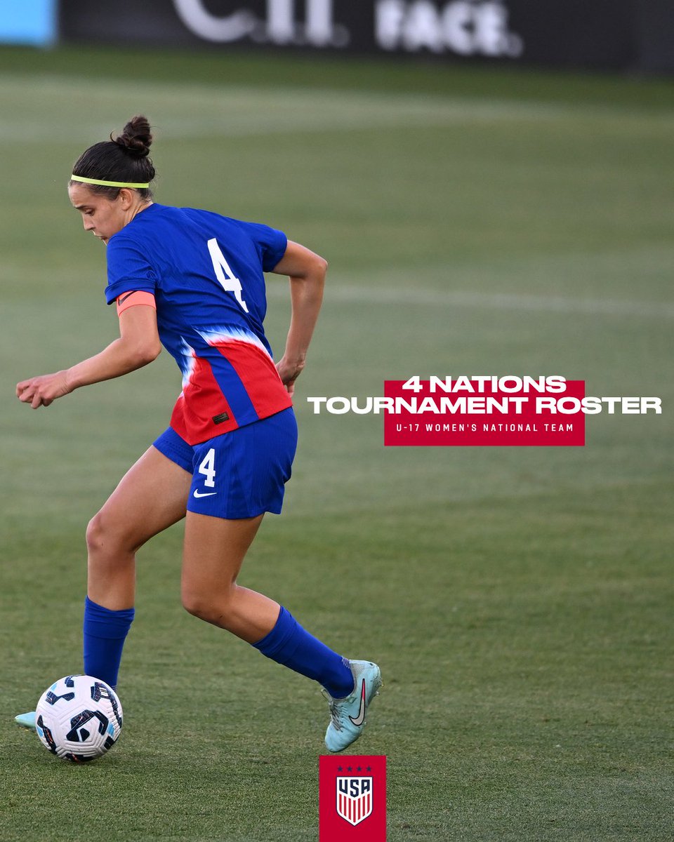 USYNT's tweet image. The #U17WNT roster has been named for the 4 Nations Tournament in Mexico City ⬇️
🔗 ussoc.cr/u17