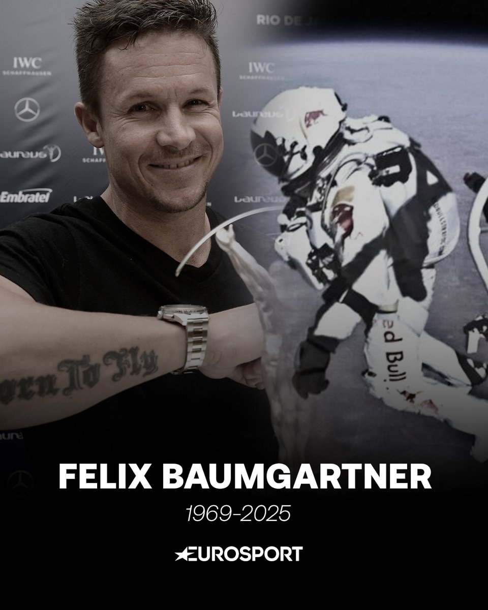 🕊️ Nos ha dejado Felix Baumgartner, el hombre que saltó desde la estratosfera

El austríaco perdió la vida este jueves a los 56 años, mientras practicaba parapente en Italia 

Descanse en paz 🖤