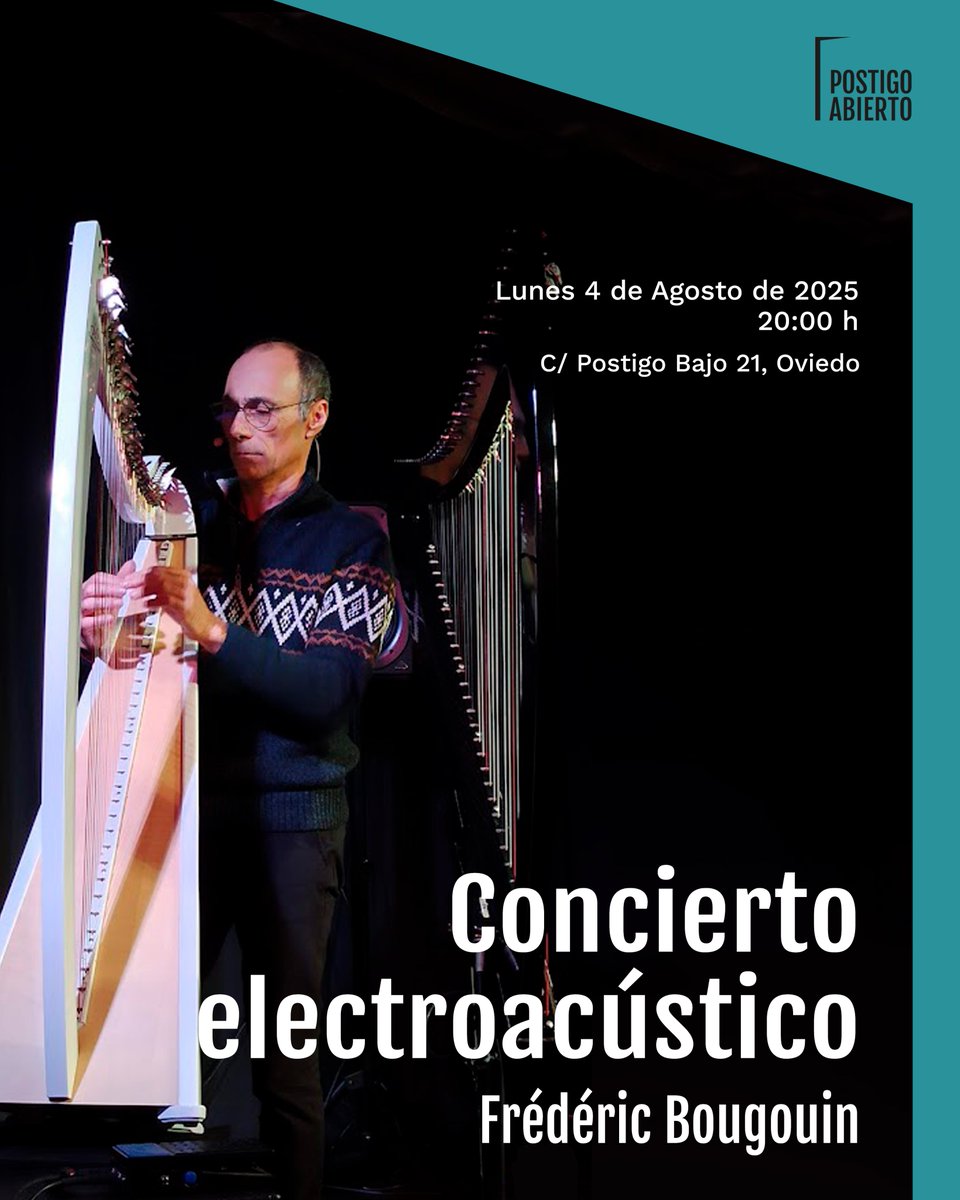 👉"Concierto electroacústico", Fred Bougouin
📅 Domingo,  0⃣4⃣ / 0⃣8⃣ / 2⃣0⃣2⃣5⃣ 
🕗 2⃣0⃣:0⃣0⃣ horas
📍 en Postigo Abierto (Postigo Bajo, 21. Oviedo)

➕ℹ️ en nuestra web:
postigoabierto.com/evento/concier…
