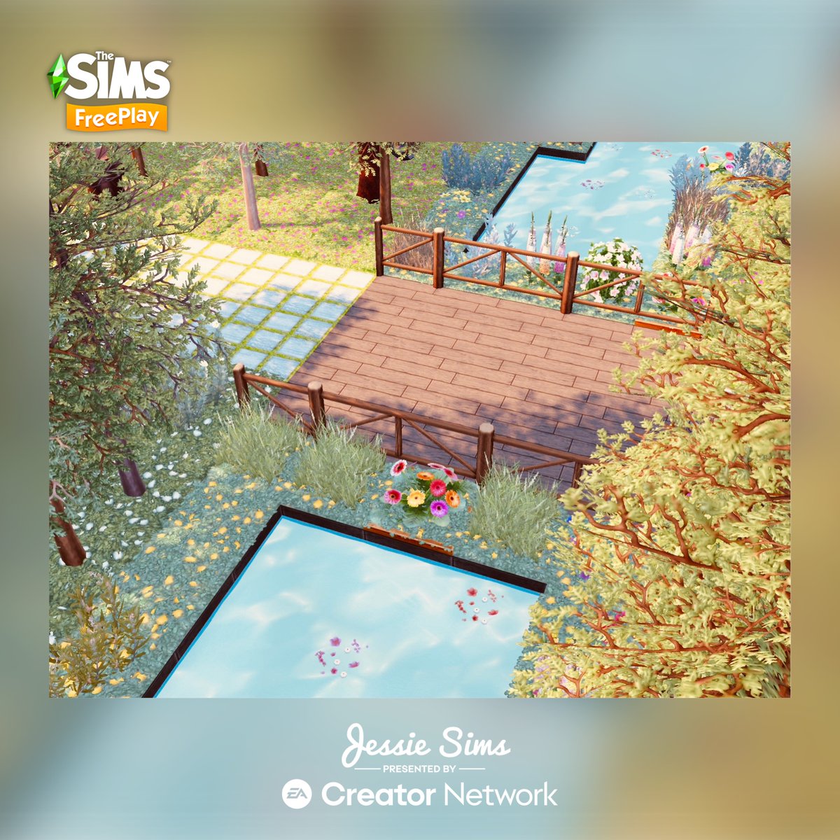 Simmerjessie's tweet image. Create a fabulous campsite for your Sims! Amazing camping items with the Summer Vacation: Get Out of Town! Update! 😎☀️🩷 #SimYourSummer @TheSimsFreePlay