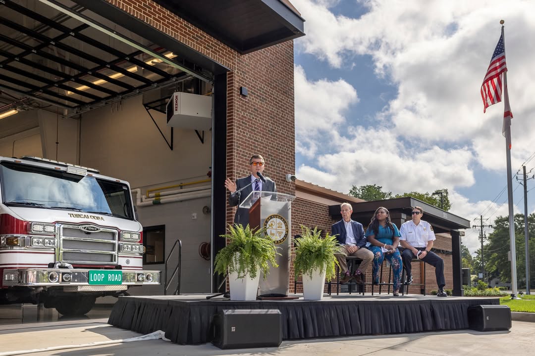 WaltMaddox's tweet image. Today we cut the ribbon on Tuscaloosa’s new Fire Station 6. At the heart of District 6, this station is more than a home for Tuscaloosa Fire Rescue—it’s a promise to do everything possible to keep every citizen safe, and to respond to crises with swift, effective response.
