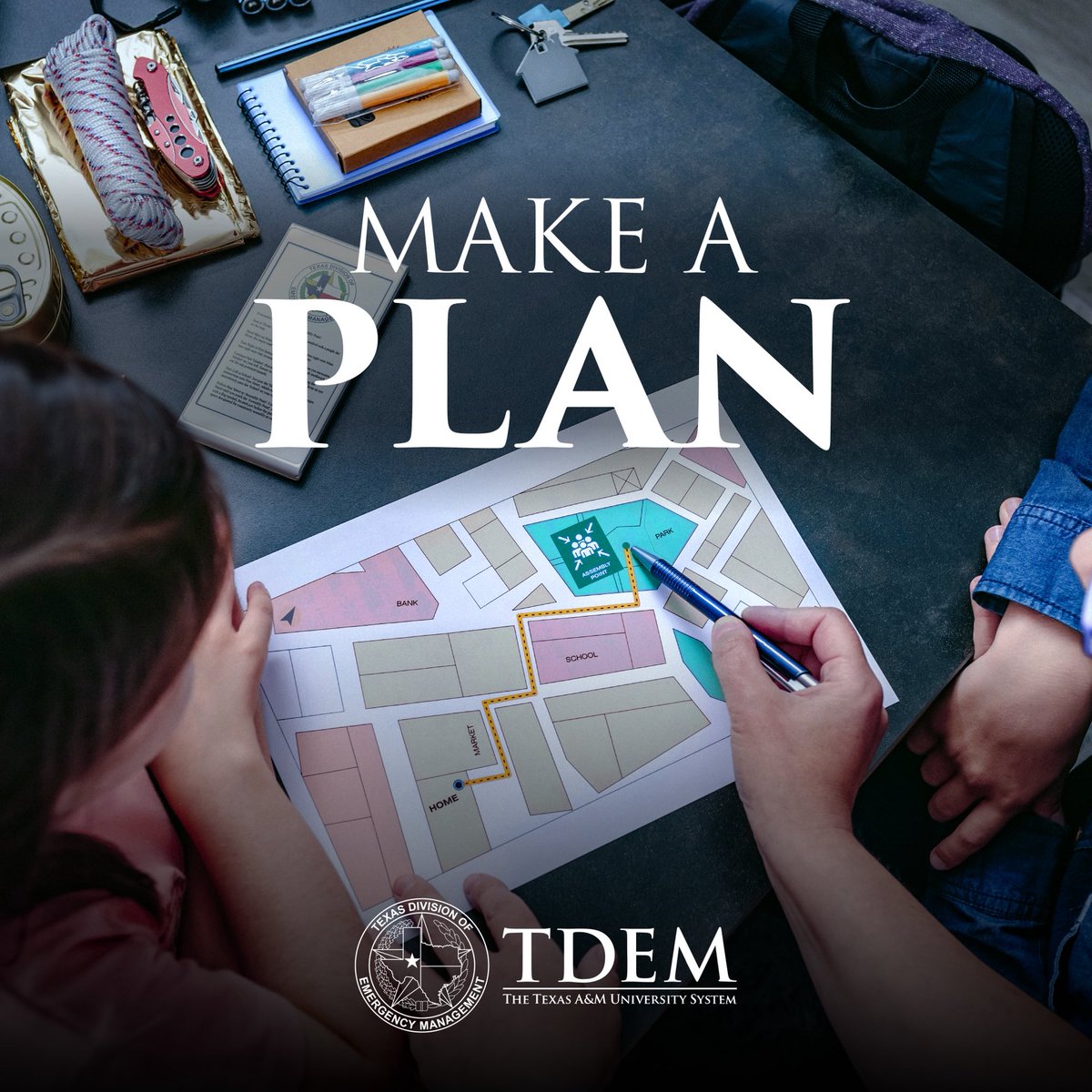 A tropical weather system is approaching the Texas gulf coast with potential impacts to coastal communities.

Be sure you have an updated emergency plan including:
🏫A Communication Plan
📲Emergency Contacts
🩺Important Medical Info
🚸Meeting Places

More: texasready.gov/make-a-plan/