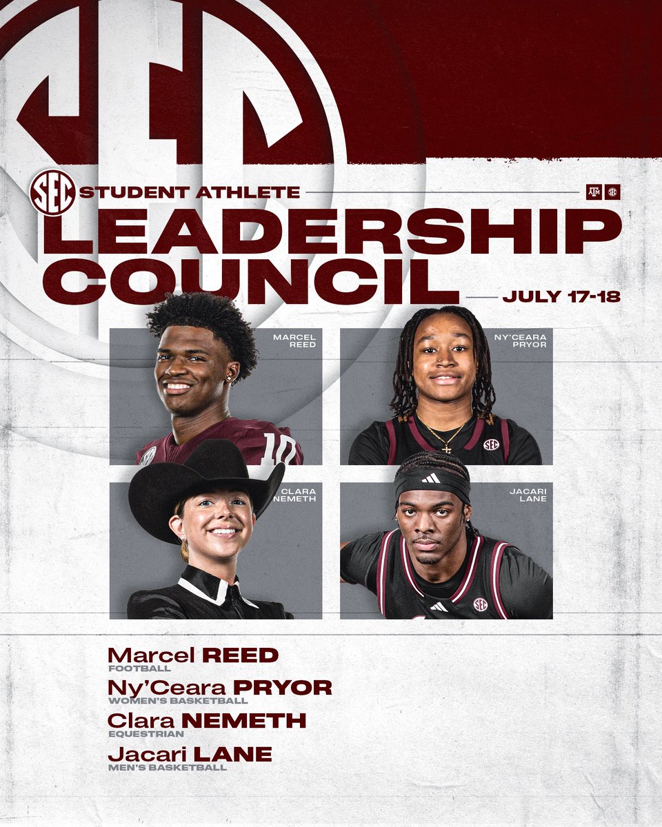 12thMan's tweet image. Our Aggies in ATL representing us at the SEC Student-Athlete Leadership Council Meetings! 👍
🔗 aggi.es/4nU2Y8k
#GigEm | @SEC
