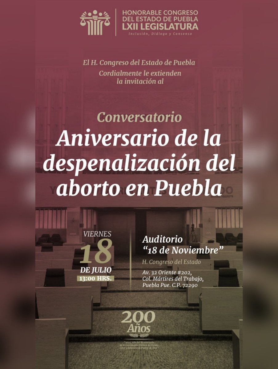 ¡Les esperamos mañana en el Conversatorio por el Aniversario de la despenalización del aborto en Puebla! 💚

Estaremos dialogando con ex diputadas  locales, organizaciones nacionales y colectivas locales sobre como vivimos este avance histórico. 

#AbortoLegalPuebla
