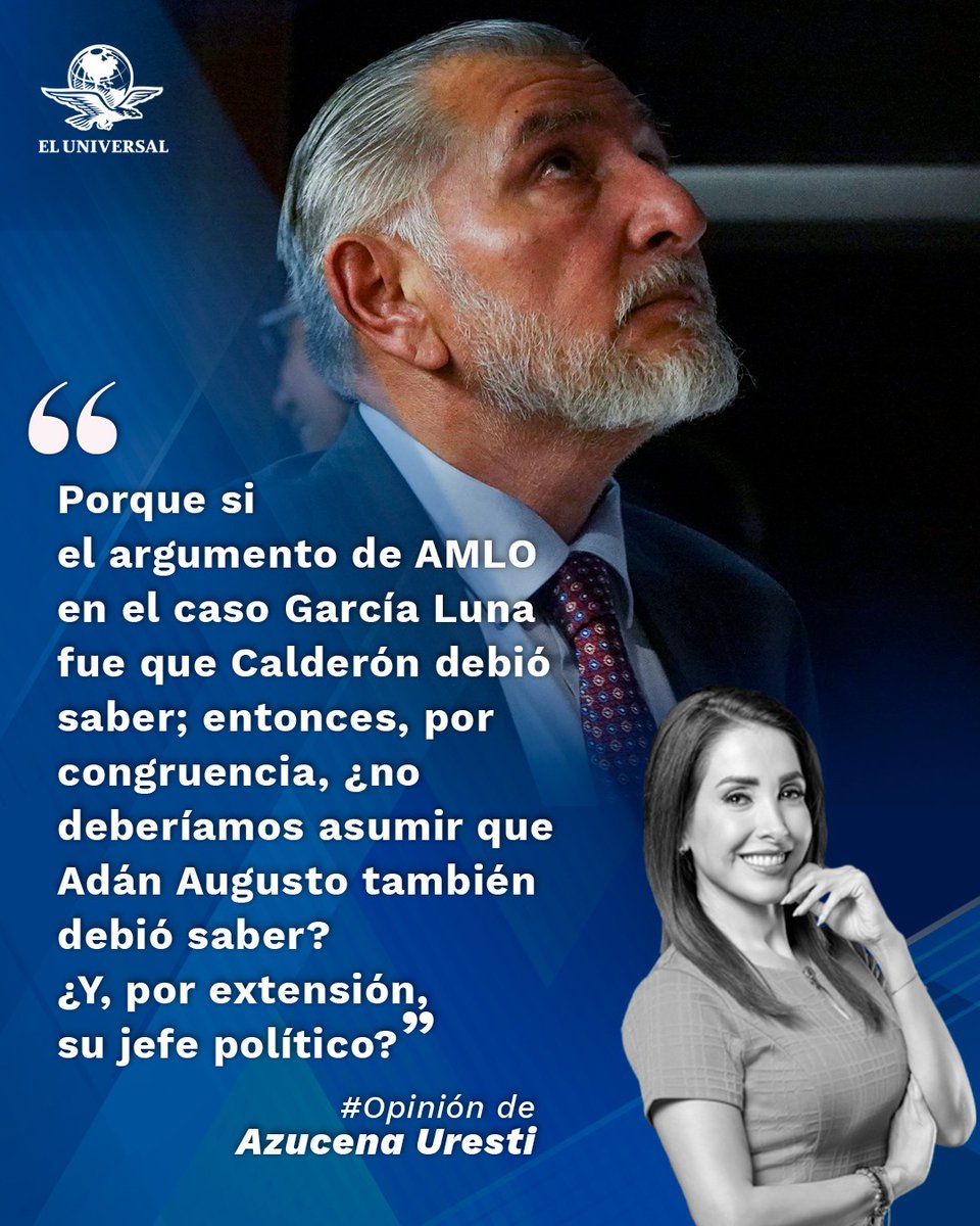 El Universal (@el_universal_mx) on Twitter photo “Cuando se trata de ‘los otros’, hay escándalo, indignación y linchamiento público, pero cuando las señales apuntan hacia los propios, todo se reduce a un ‘no hay pruebas’ o es un ataque político”, #Opinión de <a href="/azucenau/">Azucena Uresti</a>
eluniversal.com.mx/opinion/azucen… “Cuando se trata de ‘los otros’, hay escándalo, indignación y linchamiento público, pero cuando las señales apuntan hacia los propios, todo se reduce a un ‘no hay pruebas’ o es un ataque político”, #Opinión de <a href="/azucenau/">Azucena Uresti</a>
eluniversal.com.mx/opinion/azucen…