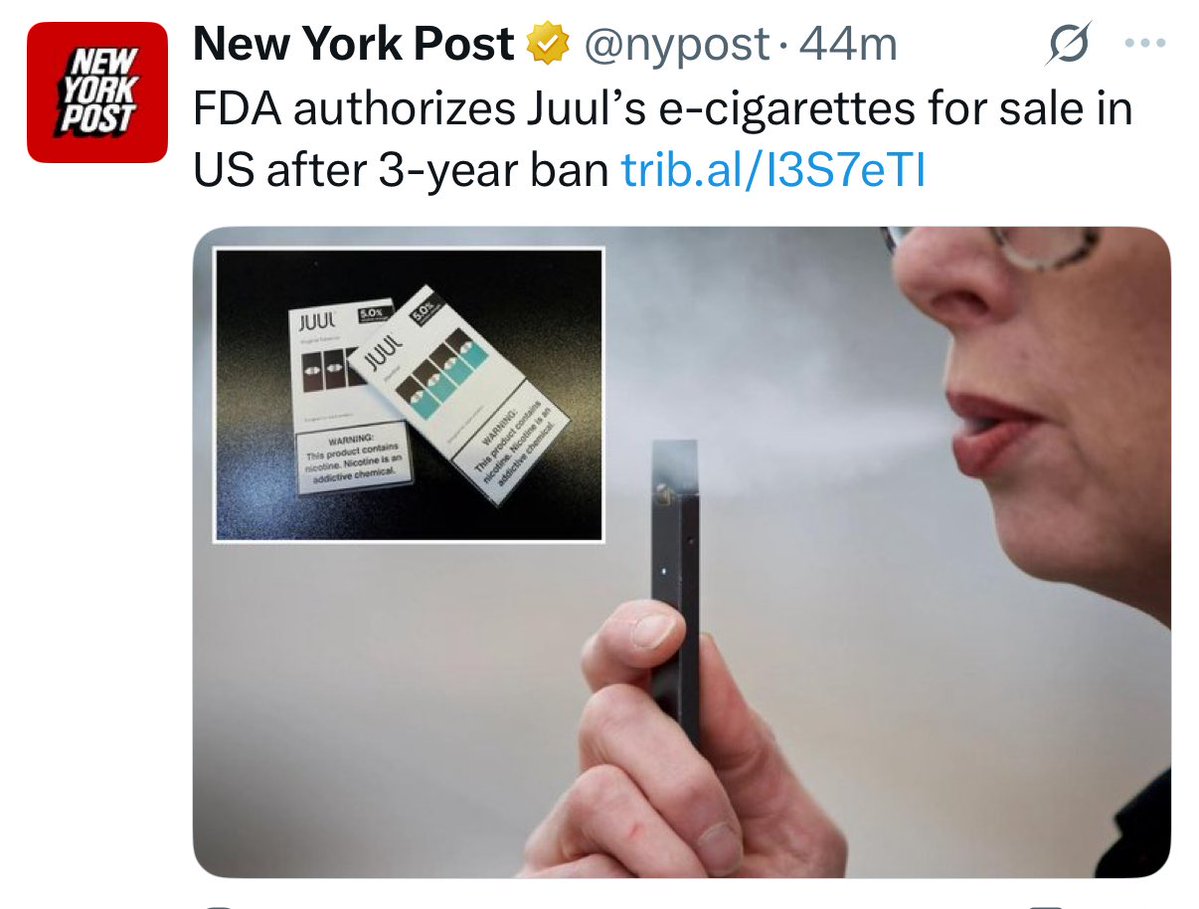 willahmed's tweet image. The FDA got JUUL back in market the same week they’re coming after Whoop…
Is this really the priority? Prevent Americans from having access to wellness data, but fast track the latest vaping tech?