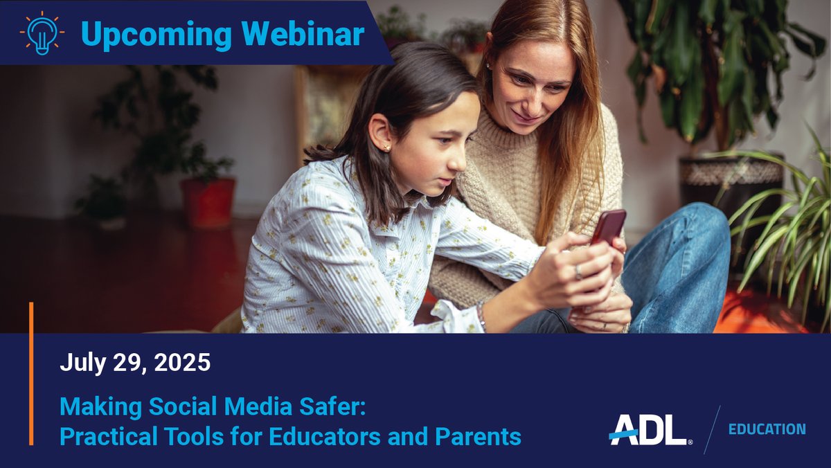 ADLPhiladelphia's tweet image. Hey, educators and parents/caregivers! 

Join us and reps from @TikTok to unpack safety features and learn how to talk to the young people in your lives about creating respectful online spaces. See you on 7/29 at 1p ET!