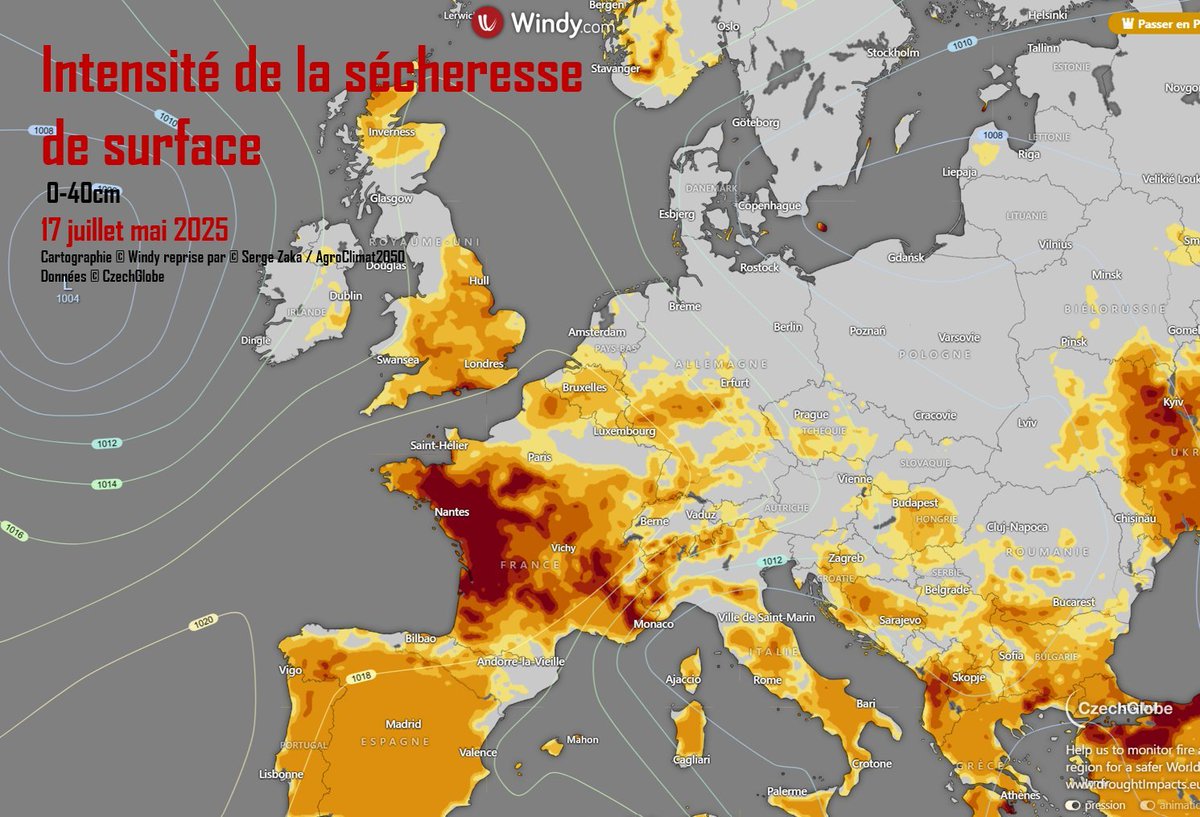 SergeZaka's tweet image. La forêt de Brocéliande brûle. Comment en est-on arrivé là ? Quelles conditions météorologiques ont permis ce désastre ?
1⃣ Rennes en est déjà à son 16e jour à plus de 30°C en 2025, alors que la norme annuelle n’est que de 9 jours. Depuis un mois et demi, les températures sont…