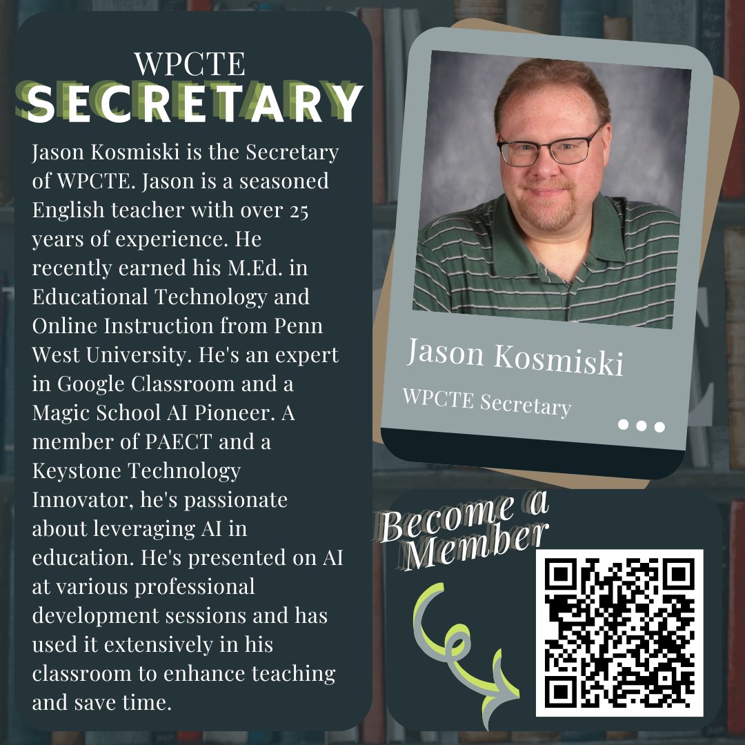We are excited to announce some new additions to our leadership team! Welcome, Jason Kosmiski, to our executive board as the current WPCTE Secretary. 

sites.google.com/view/wpcte/lea…