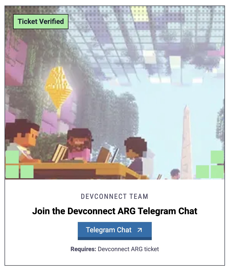 DidierKrux.eth ๐จ๐ปโ๐๐ (@didierkrux) on Twitter photo ๐คซ Got your <a href="/EFDevcon/">Devconnect ARG</a> ARG ticket already?
There's a dedicated Telegram group waiting for you ๐
What are you waiting for, anon?
devconnect.org/perks ๐คซ Got your <a href="/EFDevcon/">Devconnect ARG</a> ARG ticket already?
There's a dedicated Telegram group waiting for you ๐
What are you waiting for, anon?
devconnect.org/perks