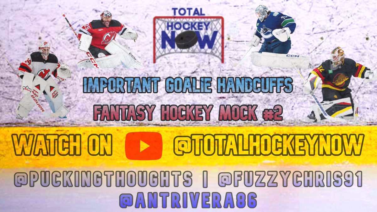 Total Hockey Now (@totalhockeynow) on Twitter photo 2025 Fantasy Hockey Goalie Handcuffs + Fantasy Hockey Mock Draft 2 with <a href="/PuckingThoughts/">Adam Bernard</a>, <a href="/AntRivera86/">Anthony Rivera</a> & @Fuzzychris91 🏒
📺Watch Here: youtube.com/live/zG1CjYqgp… 2025 Fantasy Hockey Goalie Handcuffs + Fantasy Hockey Mock Draft 2 with <a href="/PuckingThoughts/">Adam Bernard</a>, <a href="/AntRivera86/">Anthony Rivera</a> & @Fuzzychris91 🏒
📺Watch Here: youtube.com/live/zG1CjYqgp…
