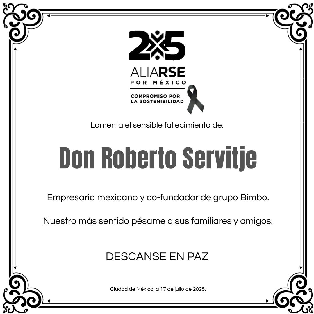 Lamentamos profundamente el fallecimiento de Don Roberto Servitje. Nuestras condolencias a su familia y a <a href="/Grupo_Bimbo/">Grupo Bimbo</a>. Descanse en paz.