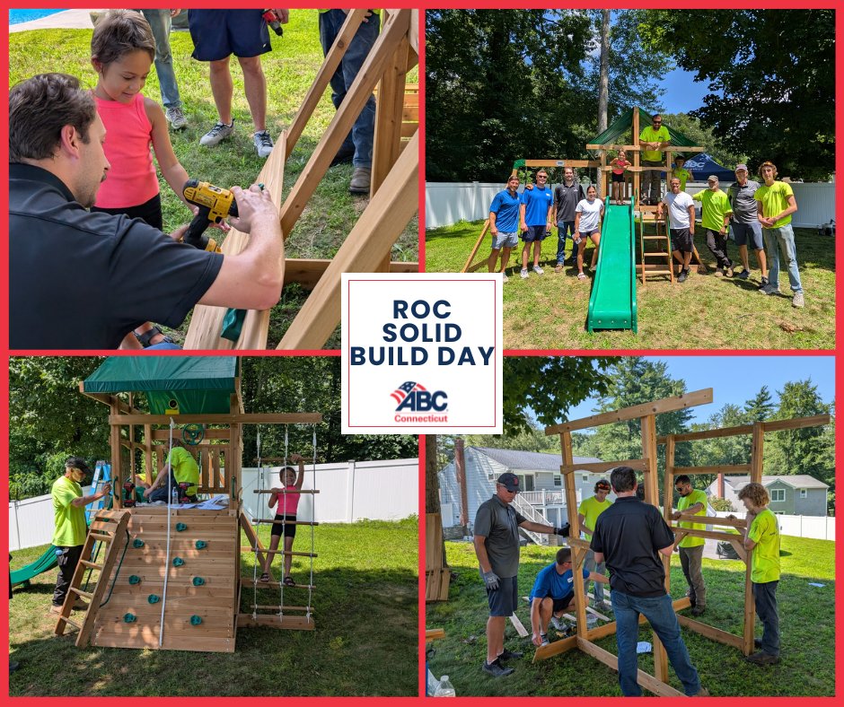 CT_ABC's tweet photo. A heartfelt THANK YOU to our amazing volunteers who came together to build a playset for a very special little girl.
At ABC, weโre proud to be part of a community that shows up for each other, making an impact where it matters most.
#RocSolidBuildDay #ctabc #abcmeritshopproud https://t.co/Nmd6H57JCH