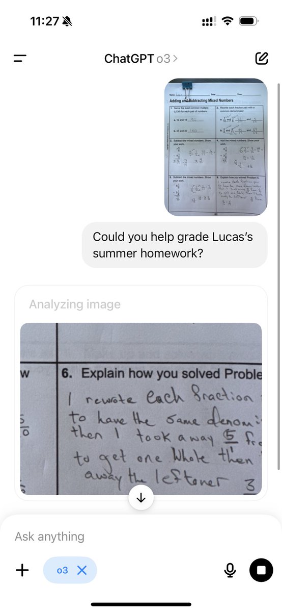 nfarina's tweet image. Using the power of an entire datacenter to grade my 10yo’s summer math homework.