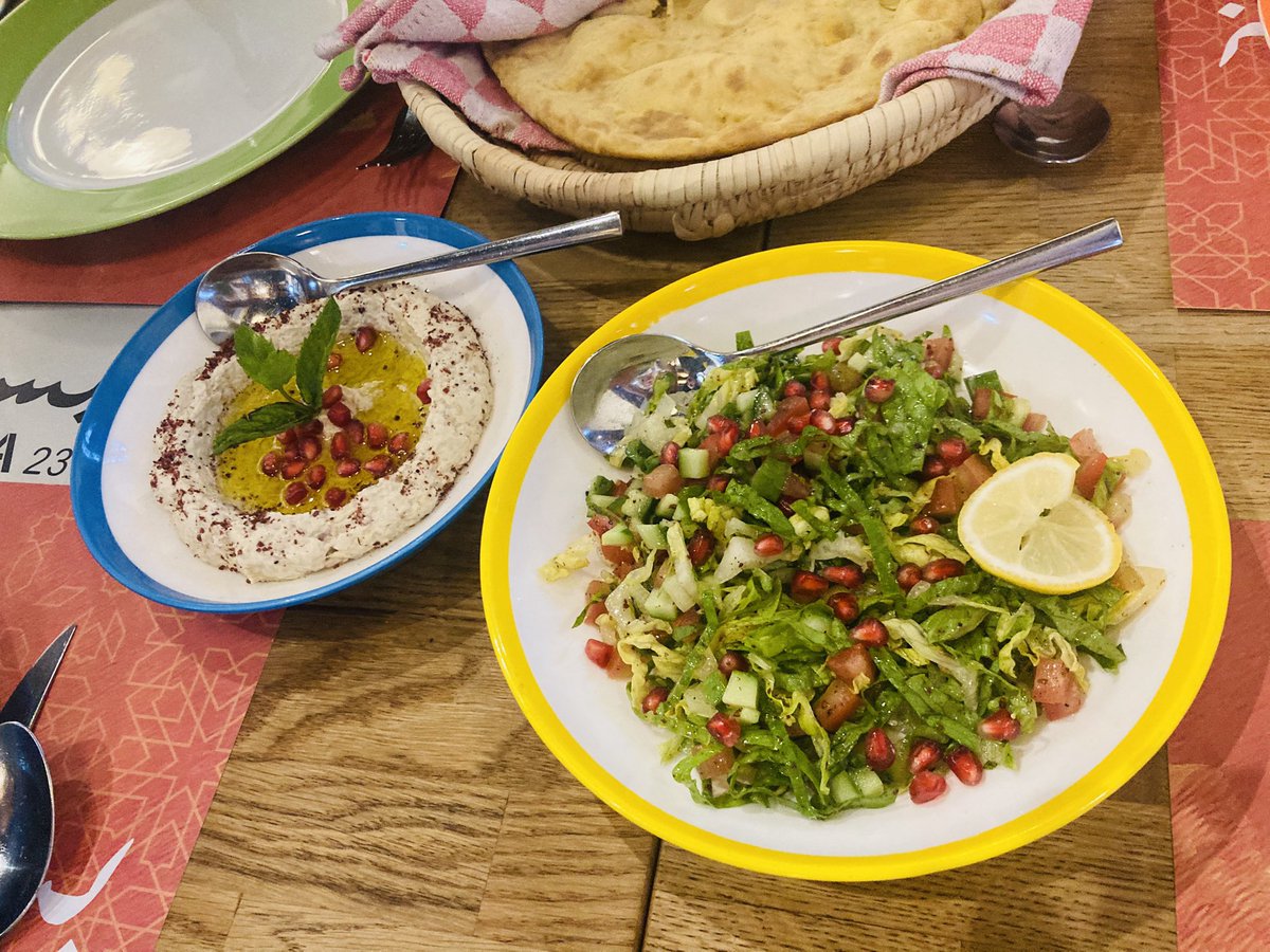 booksandwine76's tweet image. Dinner Club Destination: QATAR 🇶🇦 #BastaLondon #arabicsalad #mutabal #saffronbread #mixedgrillplate #omialoda
