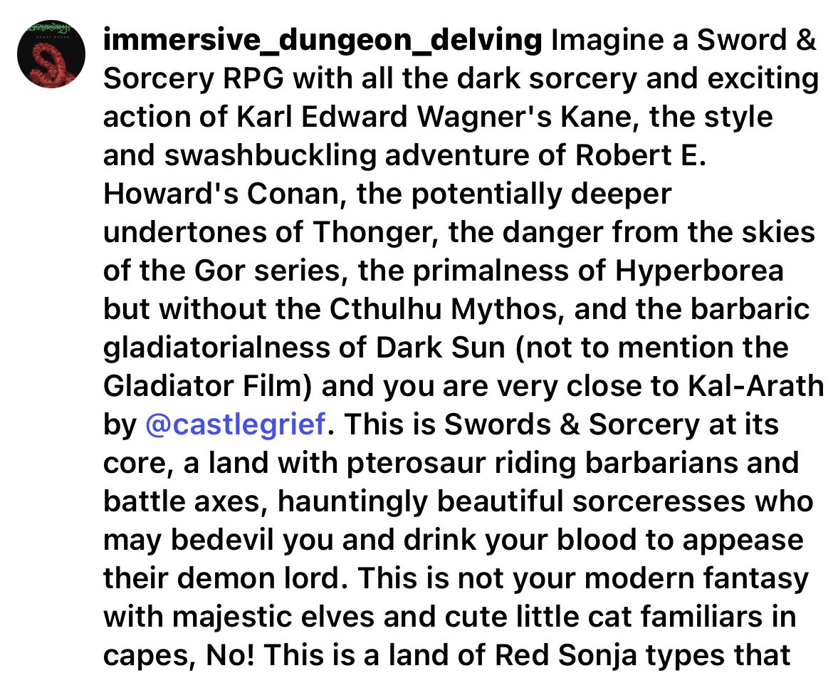 CastleGrief's tweet image. Incredibly stoked on this glowing review of Kal-Arath by my favorite page on Instagram!
Always gratifying when the folks whose taste you trust on recommendations…recommend your own stuff!!