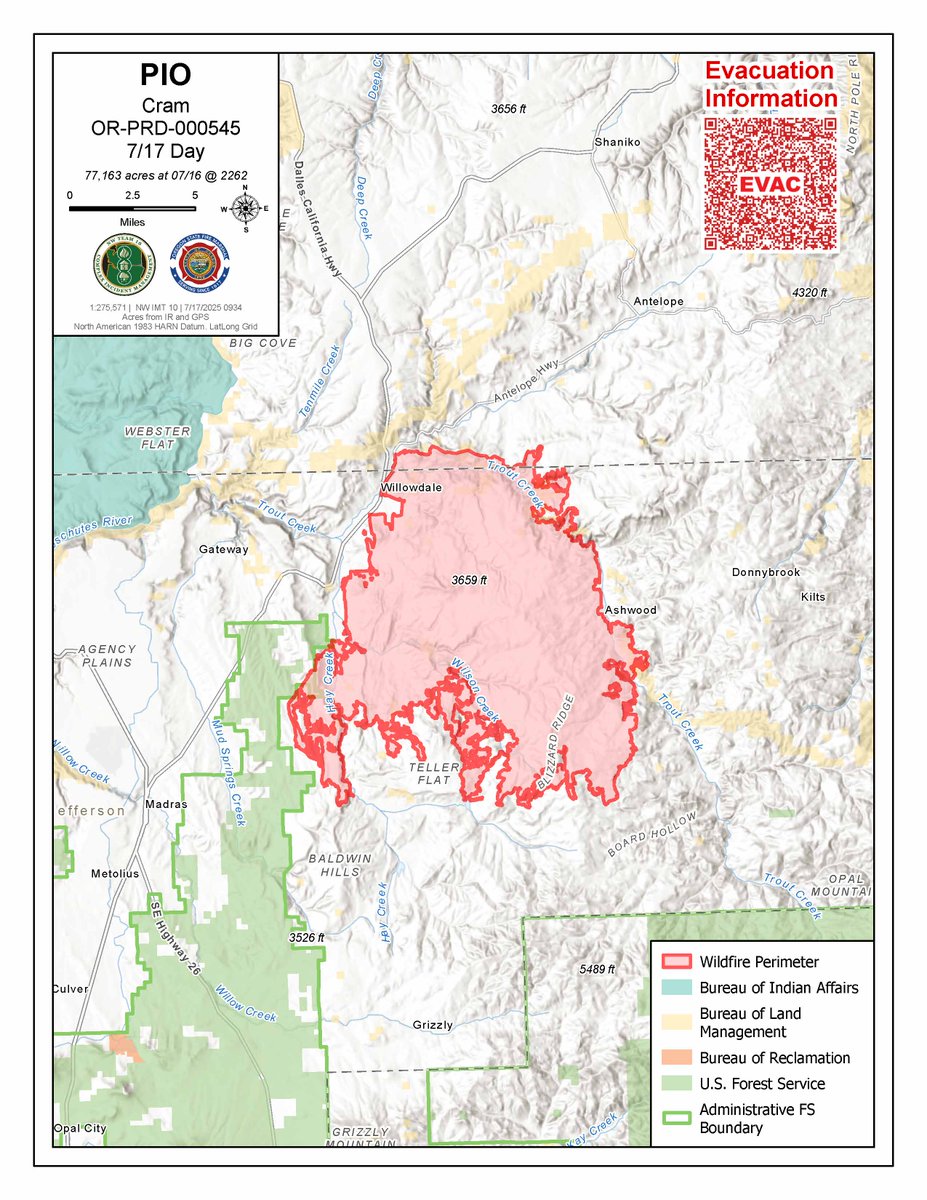 CentralORFire's tweet image. #CramFire Morning Update for July 17 is posted on Inciweb at inciweb.wildfire.gov/incident-publi…