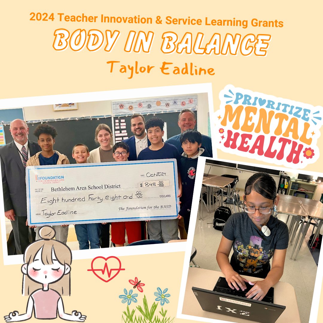 FoundationBASD's tweet image. As one of our 2024 Teacher Innovation & Service Learning Grant Recipients, Taylor has successfully realized her project: Body in Balance! 🧘♀️
#foundationBASD #BASD #BASDproud