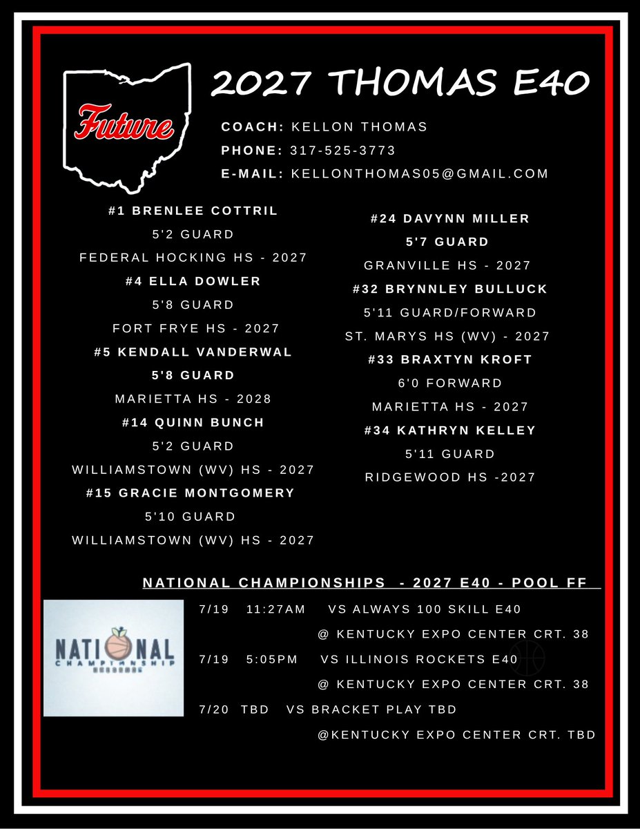 KellonCash5's tweet image. Ohio Future 2027 Thomas/McClain back in Lousiville KY for our last tournament!! Come check us out.