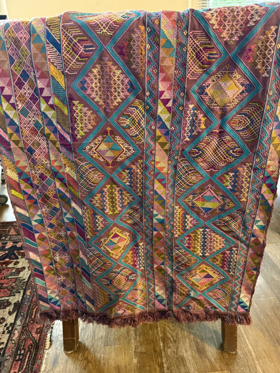 thomasknox's tweet image. On a more cheerful note. At last…
Things you rediscover while decluttering & refurbing. A length of magnificent handwoven silk, handmade by the dynastic craftswoman who weaves for the Bhutanese queen. And I bought it from her in Bhutan. But what on earth do I do with it?