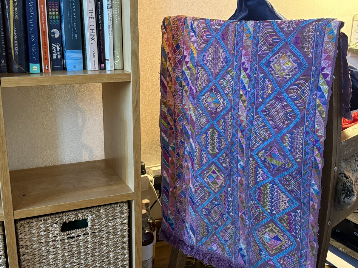 thomasknox's tweet image. On a more cheerful note. At last…
Things you rediscover while decluttering & refurbing. A length of magnificent handwoven silk, handmade by the dynastic craftswoman who weaves for the Bhutanese queen. And I bought it from her in Bhutan. But what on earth do I do with it?