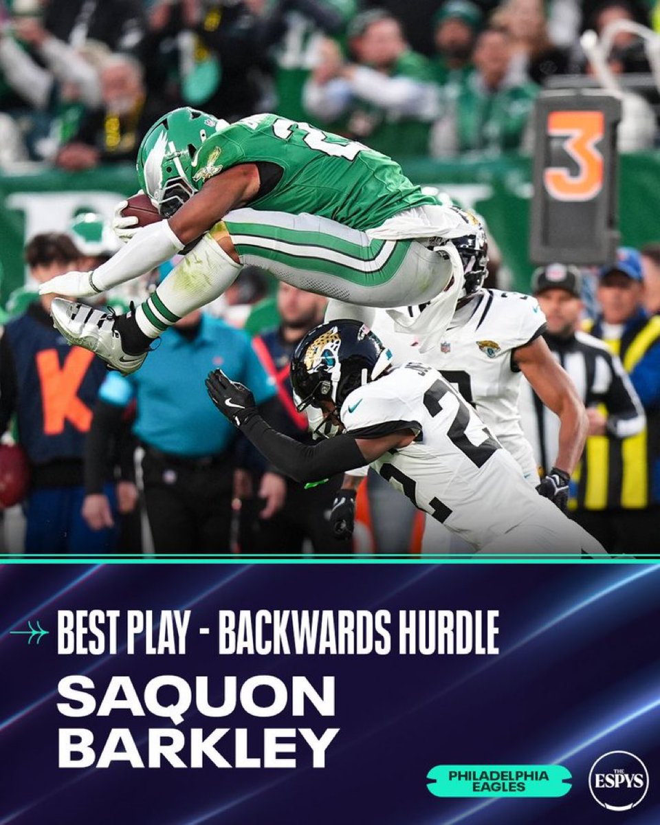 SaquonsCenter's tweet image. BEST PLAY OF THE YEAR! 🔥 ESPYS!