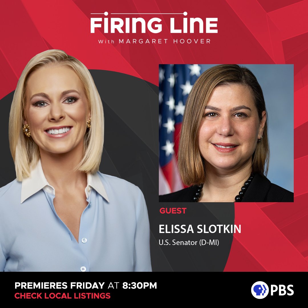 FiringLineShow's tweet image. “This is just not a moment to be careful and polite. We need a plan.”
@senatorslotkin talks to @margarethoover about her “war plan” for Democrats, bridging the party’s ideological divide, and taking on Trump’s agenda.
FRIDAY @PBS
Local listings: to.pbs.org/39hI6Tf