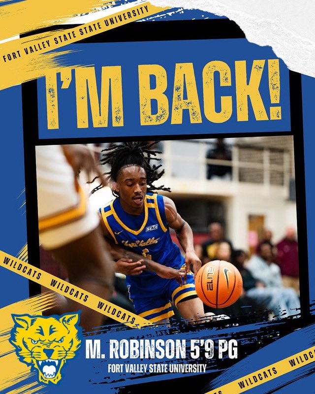 fvsubball's tweet image. π Heβs Back
Mike Robinson returns for another season with the Wildcats! πΎ
The 5β9β point guard brings speed, skill & poise to the backcourt.
Known for his catch & shoot ability, pick & roll savvy, & playmaking downhill, Mike is ready to elevate his game & contribute π₯