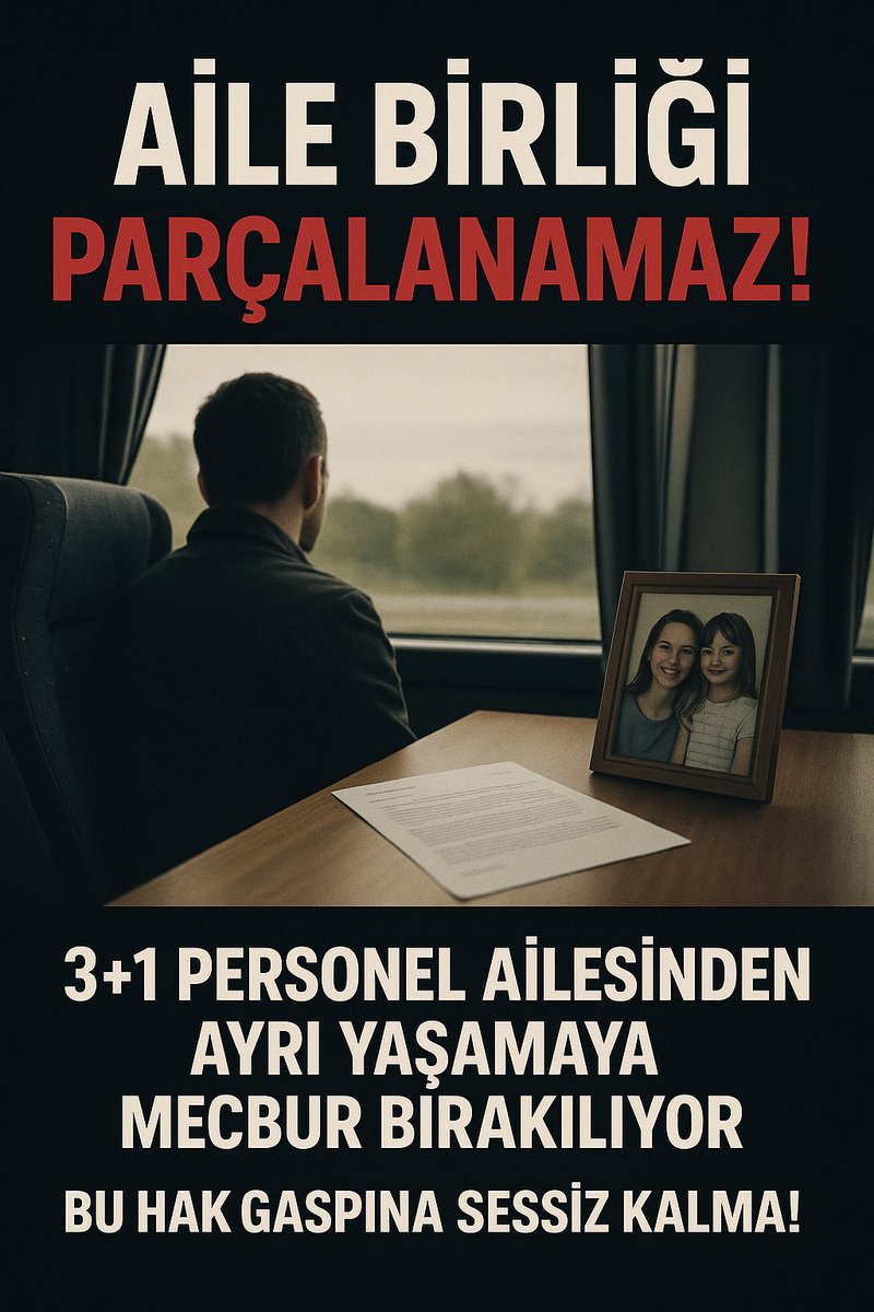 Aile birliği anayasal bir haktır!

Ancak 3+1 sistemine tabi kamu personeli ailesinden ayrı yaşamaya mecbur bırakılıyor.
Bu adaletsizliğe artık son verilmelidir.
Kadrolu personelle aynı işi yapan sözleşmeliler neden aynı haklara sahip değil? 
#RTESözMemEsTayini 
#AileBirliğiHaktır