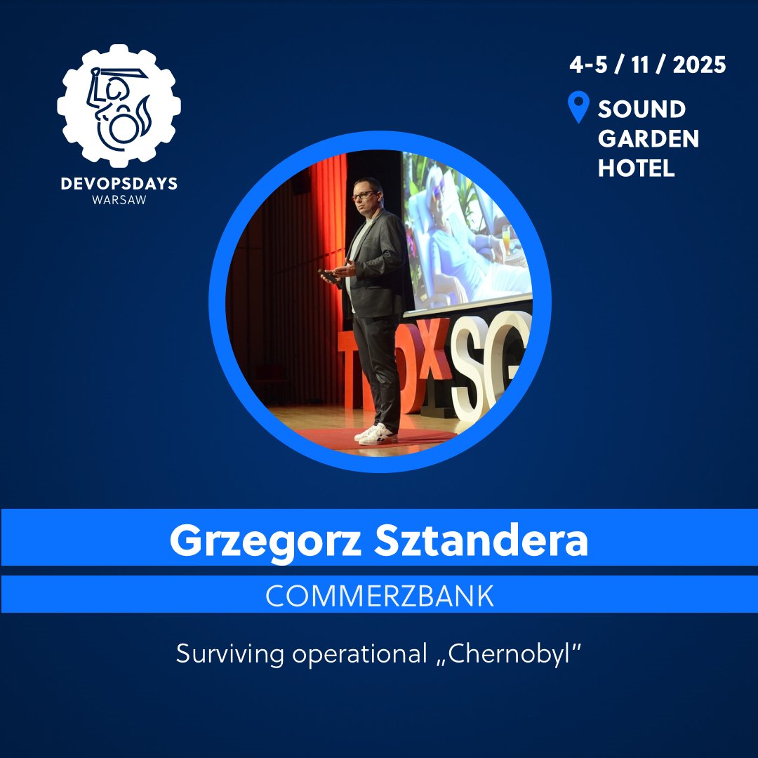 🎙️How to survive an operational cataclysm? What to do when it happens, at a time when we mostly neither expect it, and often even less ready for it? 
Join Grzegorz Sztandera at #DevOpsDaysWarsaw2025:
devopsdays.pl 
#DevOps #DevOpsDays #DevOpsDaysWarsaw